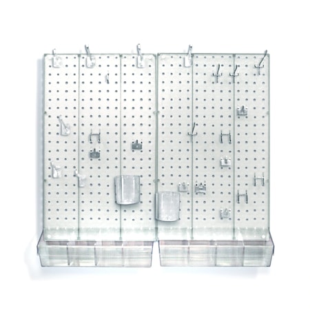 Azar Displays 70-Piece Pegboard Organizer Kit (2- 13.5" x 22") 900945-CLR